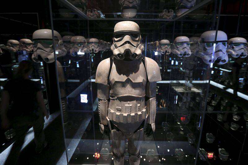 A Stormtrooper costume used in Star Wars movies is pictured at the Discovery Store Times Square in Manhattan, New York November 11, 2015. REUTERS/Carlo Allegri