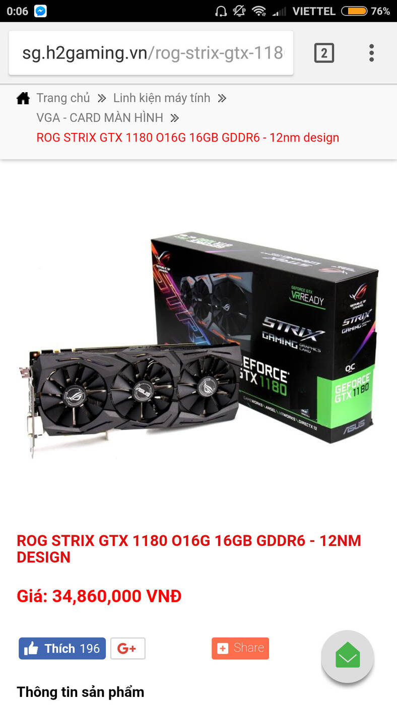 Nvidia GeForce GTX 1180 w ofercie wietnamskiego sklepu
