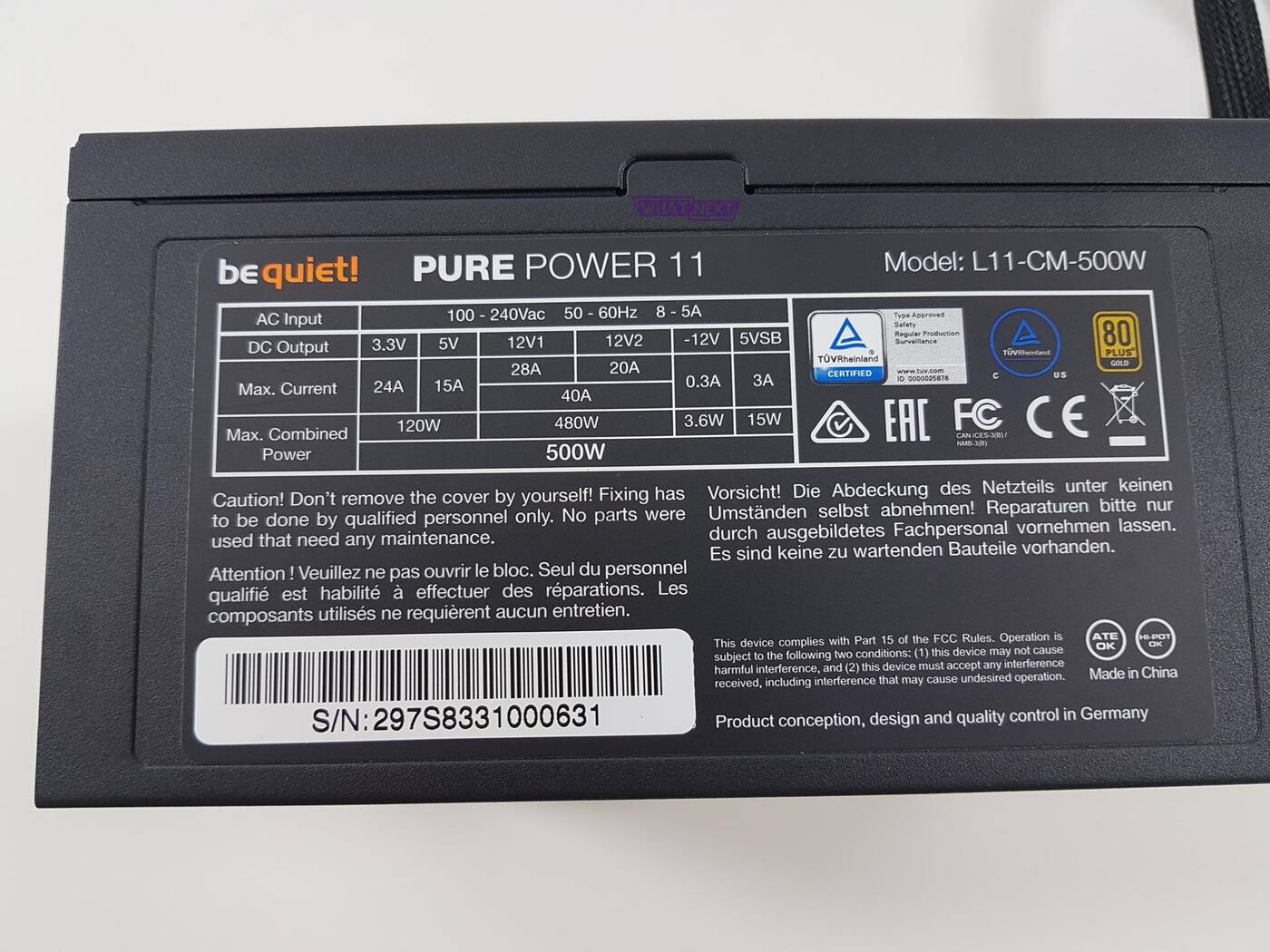 Test zasilacza be quiet! Pure Power 11 500W CM