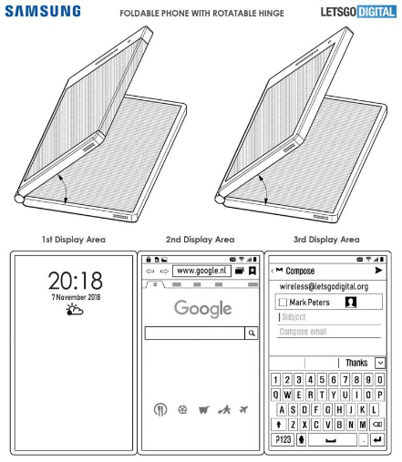 Patent pokazuje nam czego możemy oczekiwać od składanego smartfona Samsunga