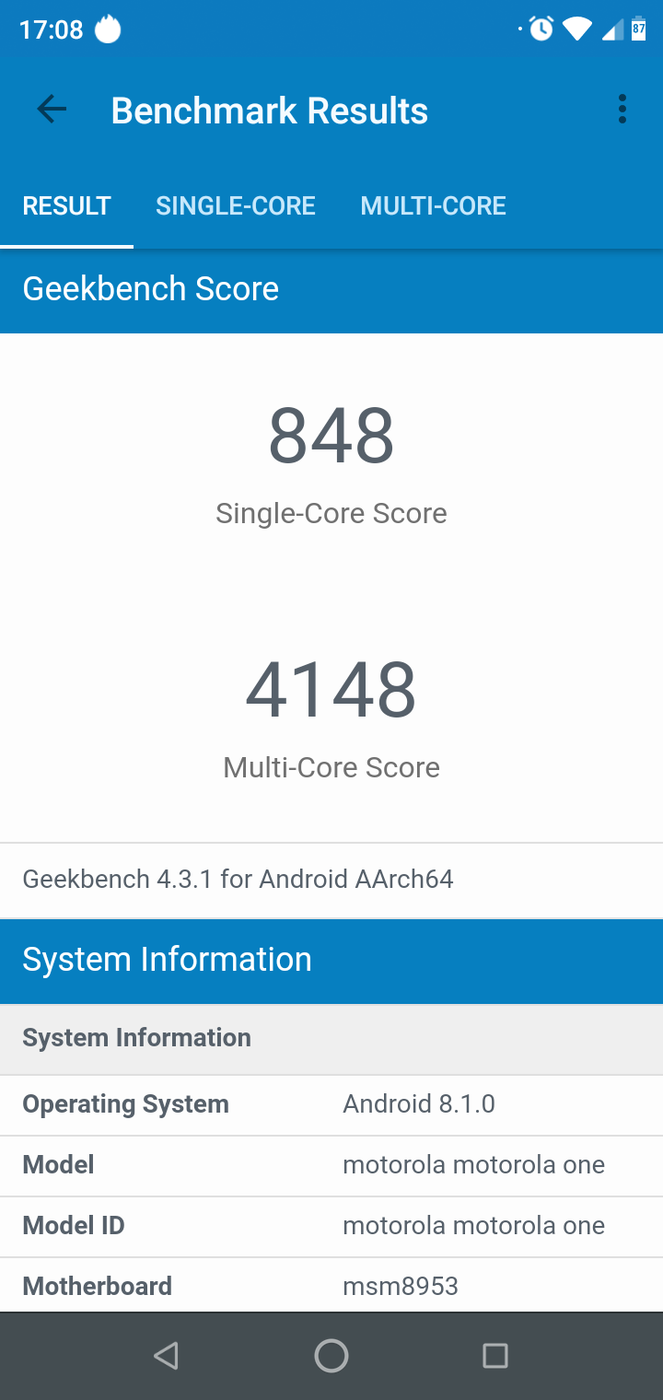 Test Smartfona Motorola One