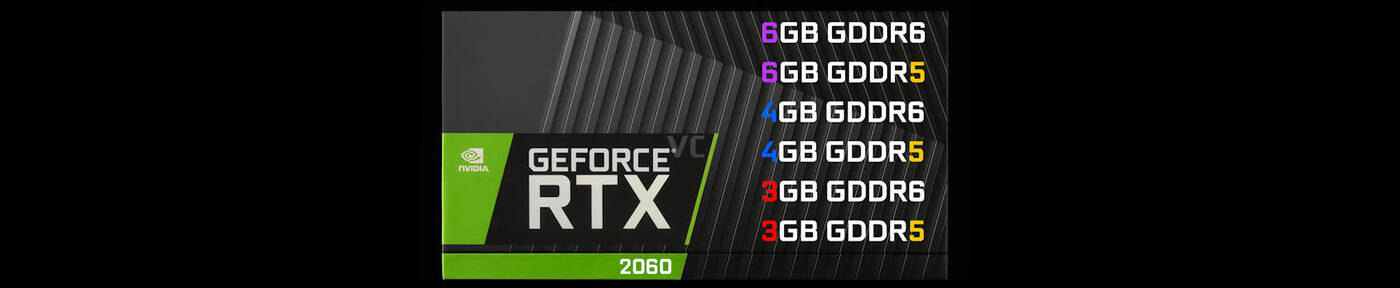Sześć wariantów karty Nvidia GeForce RTX 2060