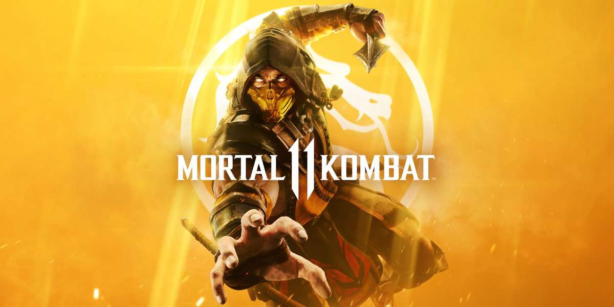 Scorpion pręży się na okładce pudełka Mortal Kombat 11
