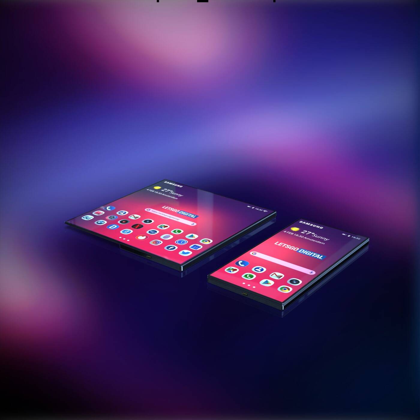 Składany Samsung Galaxy F na nowych renderach