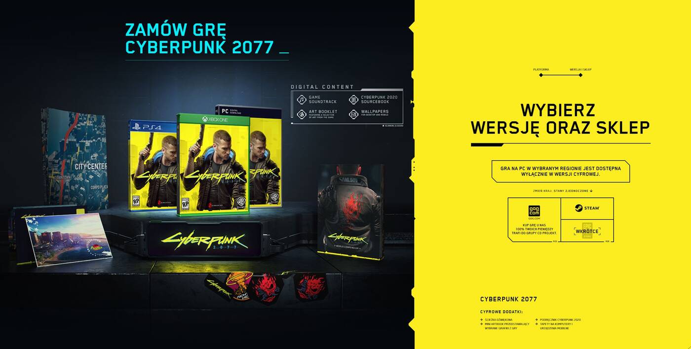 Wydania Cyberpunk 2077 - oficjalna cena i zawartość