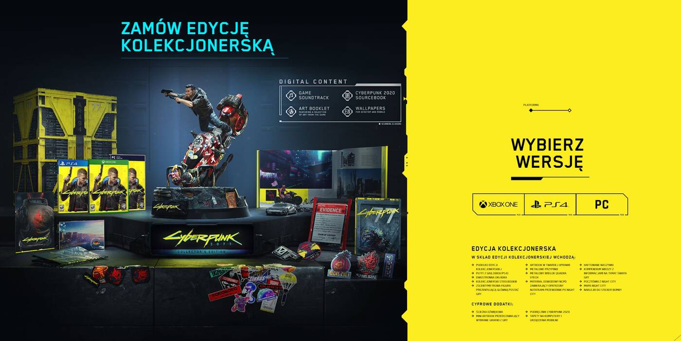 Wydania Cyberpunk 2077 - oficjalna cena i zawartość