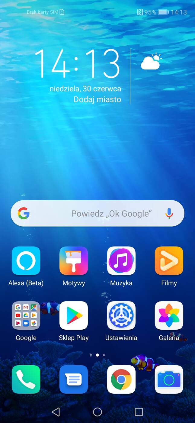 Menu telefonu - Honor 20