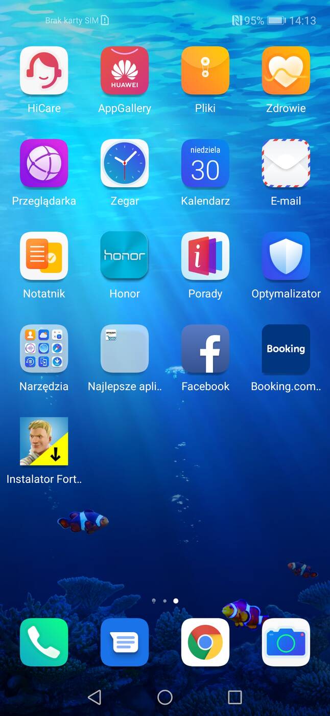 Menu telefonu - Honor 20
