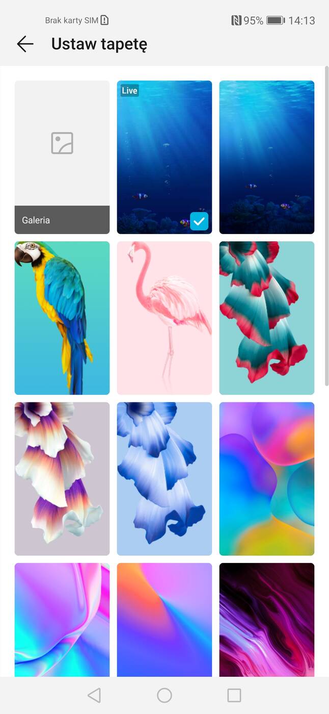 Menu telefonu - Honor 20