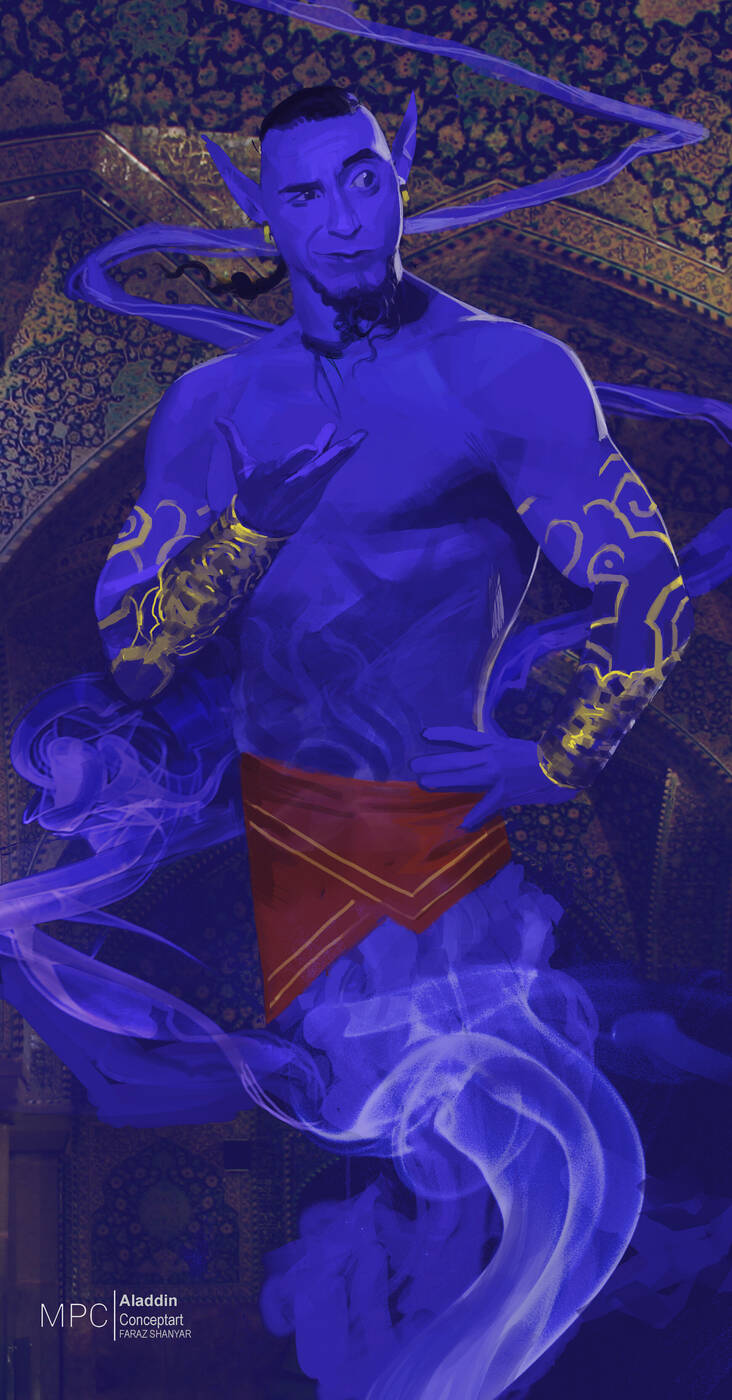 Dżin na grafikach koncepcyjnych z Aladyna. Zobaczcie jak mógłby wyglądać Will Smith!