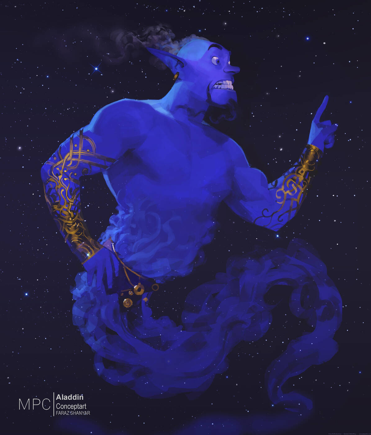 Dżin na grafikach koncepcyjnych z Aladyna. Zobaczcie jak mógłby wyglądać Will Smith!