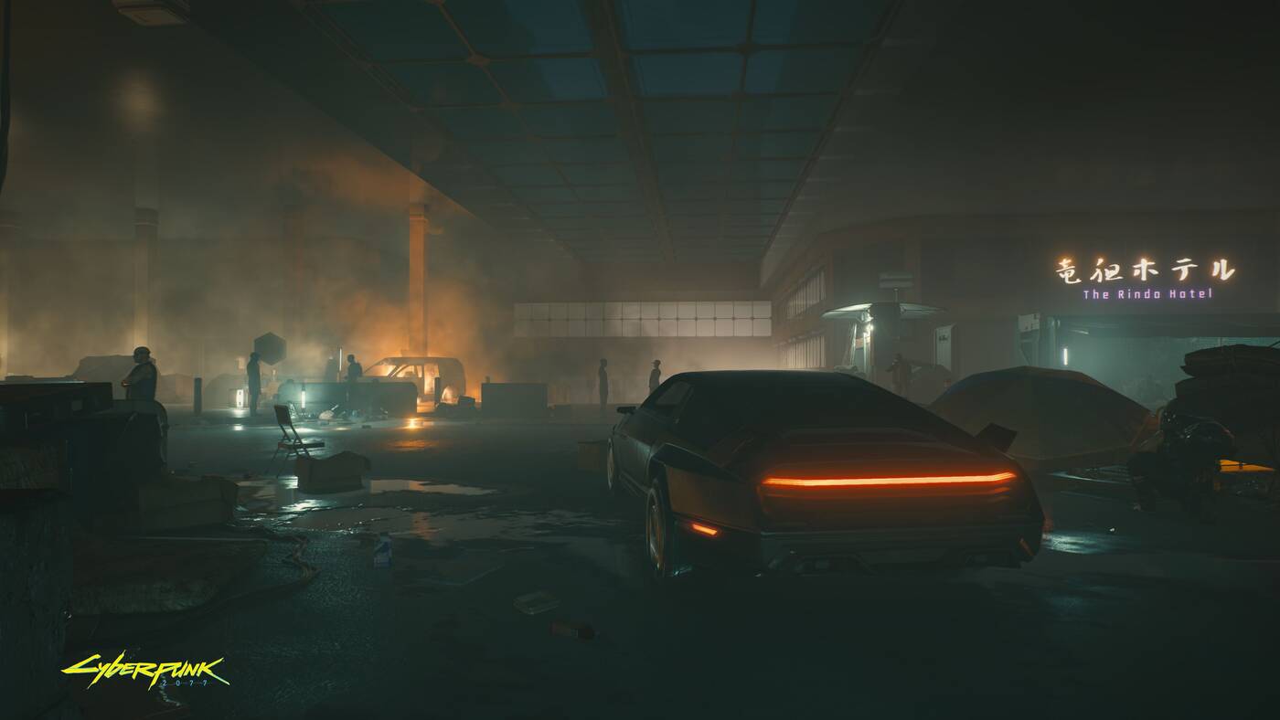 Cyberpunk 2077 nocą na zdjęciu 4K