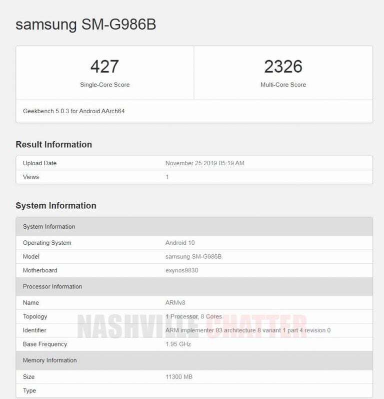 testy Galaxy S11 benchmark Galaxy S11, wydajność Galaxy S11