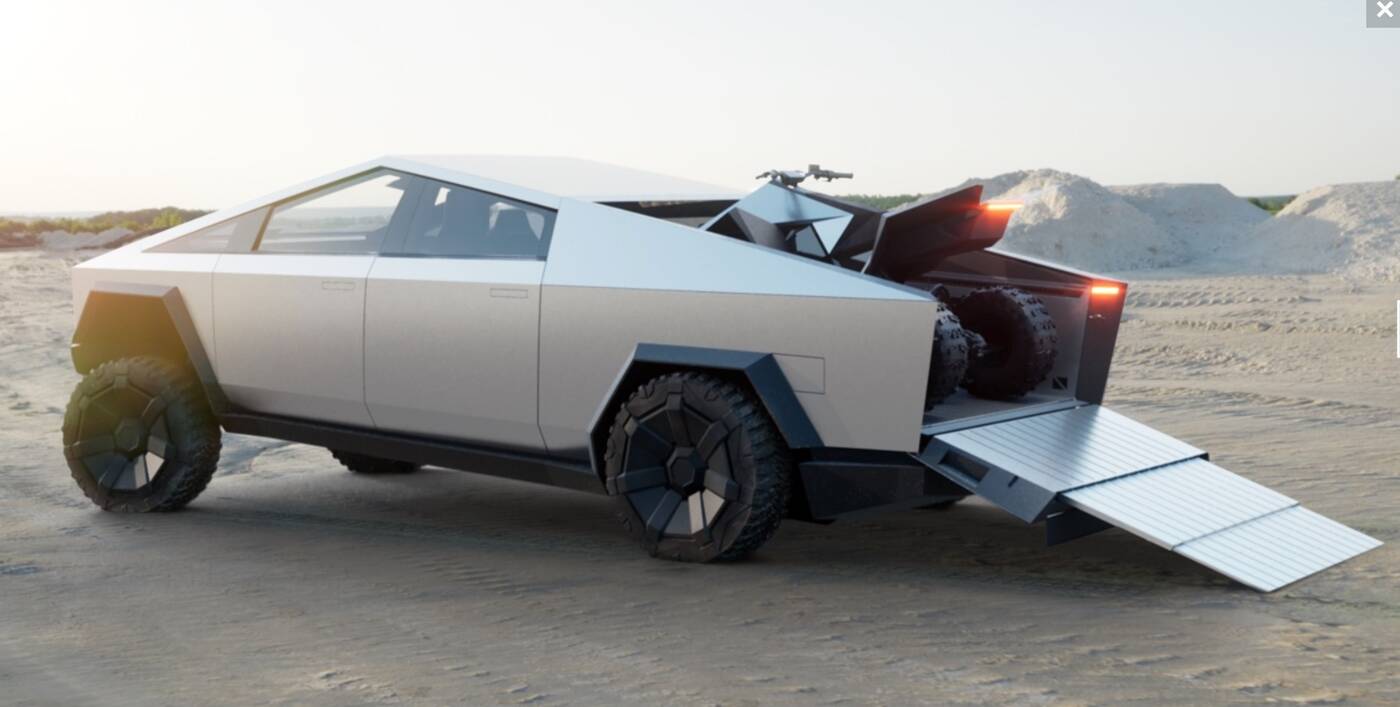 Wyposażenie Cybertruck, dodatki Cybertruck, Cybertruck ATV, Quad Tesli, Cyberquad Tesla