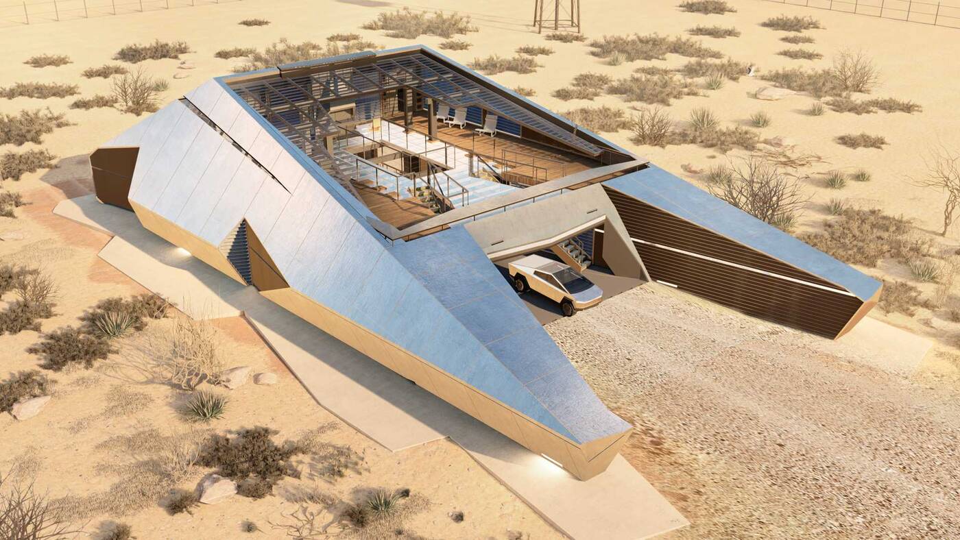 Cyberdom, Cyberhouse, dom dla Cybertrucka, garaż Cybertrucka Tesli