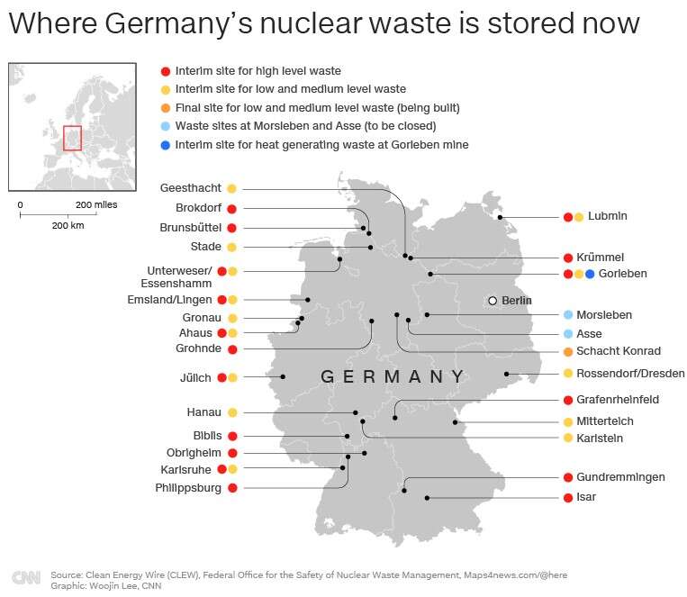 radioaktywne odpady, problem Niemiec, radioaktywne opady w Niemczech, elektrownie atomowe Niemcy