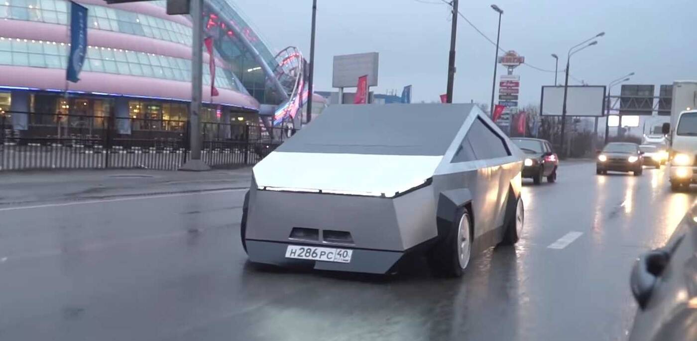 rosyjski cybertruck, podróbka cybertrucka, fałszywy cybertruck, Cybertruck z Rosji