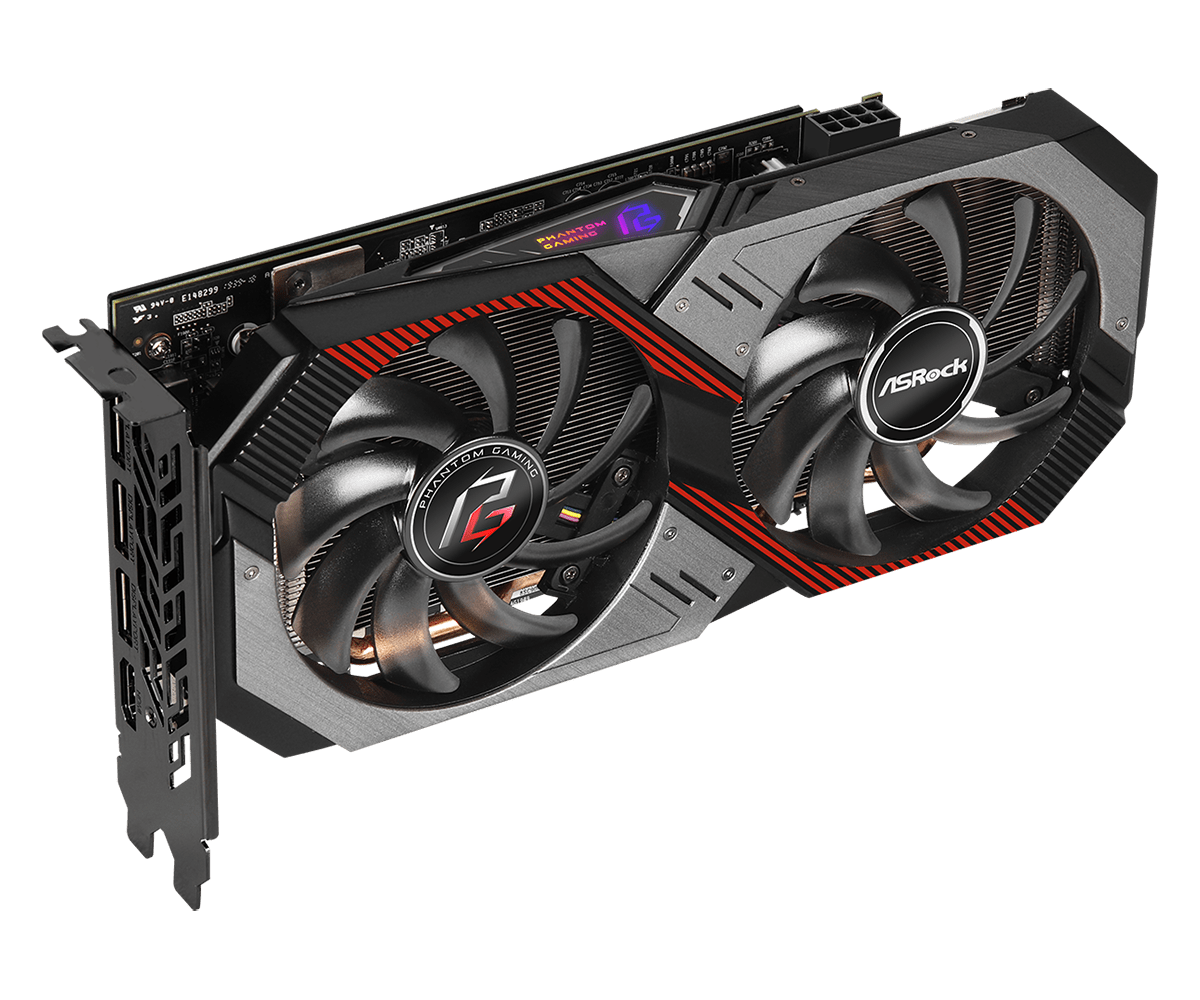 wygląd Radeon RX 5500 XT Phantom Gaming D 8G OC, design Radeon RX 5500 XT Phantom Gaming D 8G OC