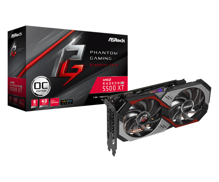 wygląd Radeon RX 5500 XT Phantom Gaming D 8G OC, design Radeon RX 5500 XT Phantom Gaming D 8G OC
