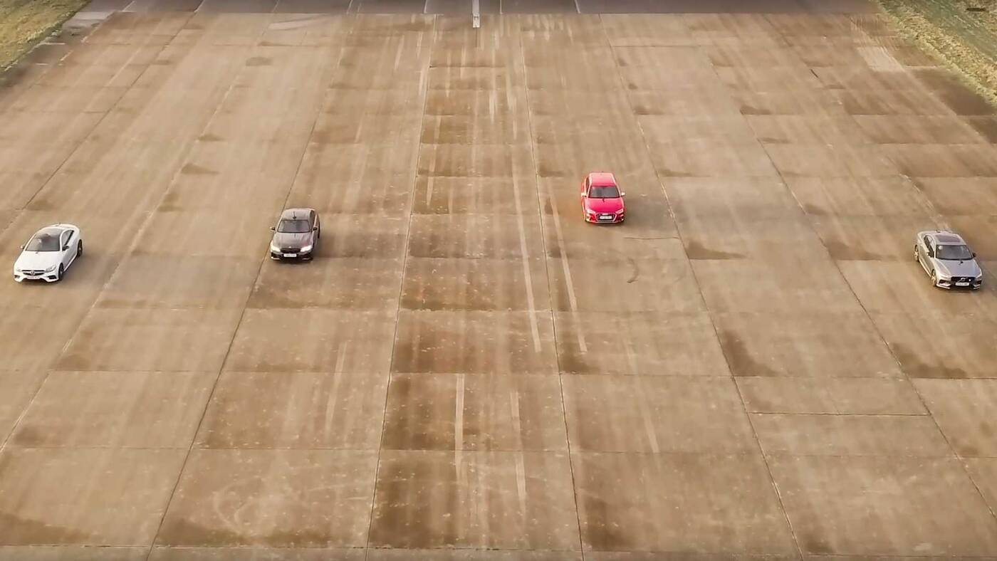 BMW M340i, Audi S4, AMG E53, S60 Polestar, wyścig na torze