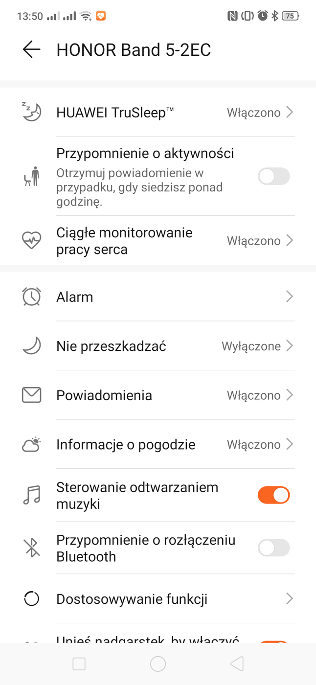 Test opaski Honor Band 5