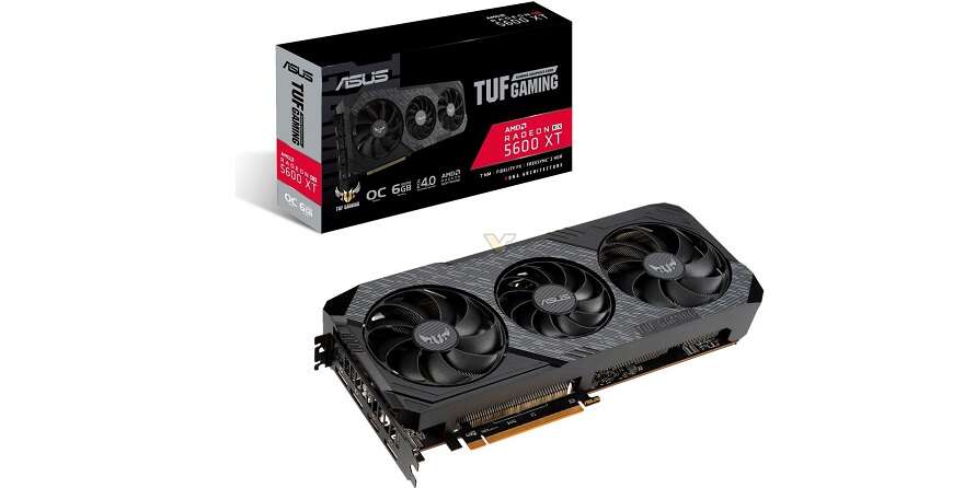 wygląd Radeon RX 5600 XT TUF X3, design Radeon RX 5600 XT TUF X3