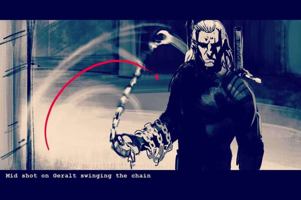 Zobaczcie storyboard walki Wiedźmina ze strzygą