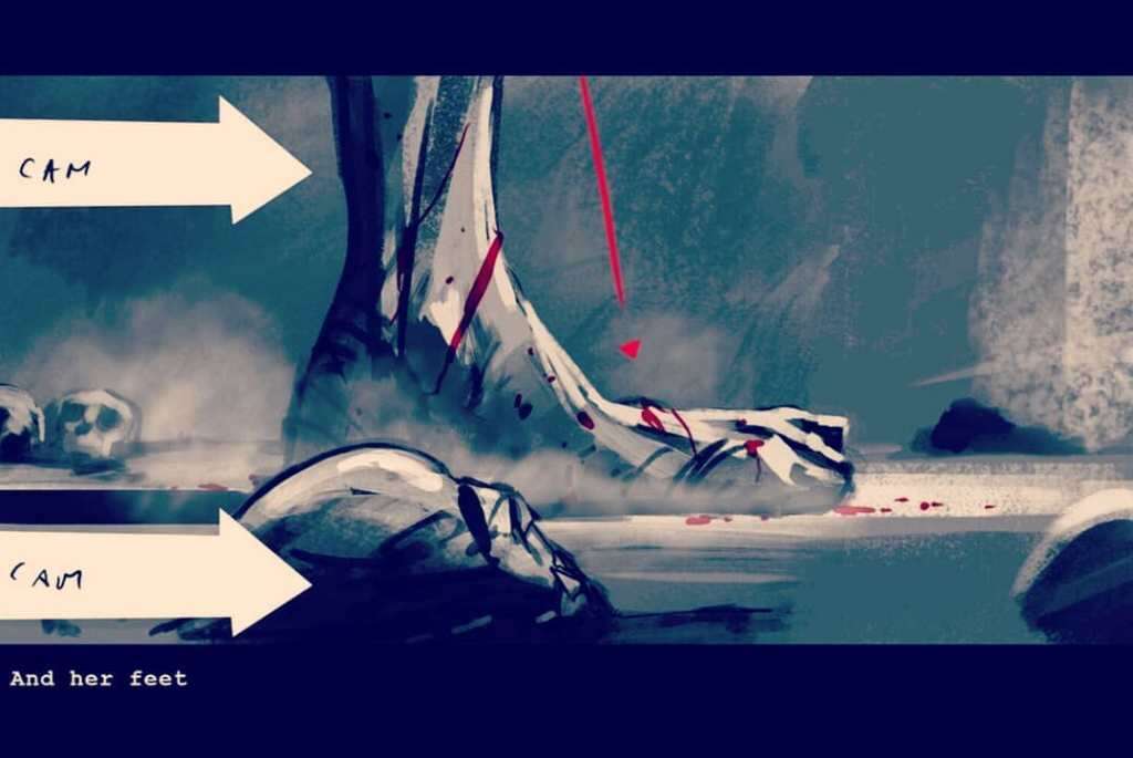 Zobaczcie storyboard walki Wiedźmina ze strzygą