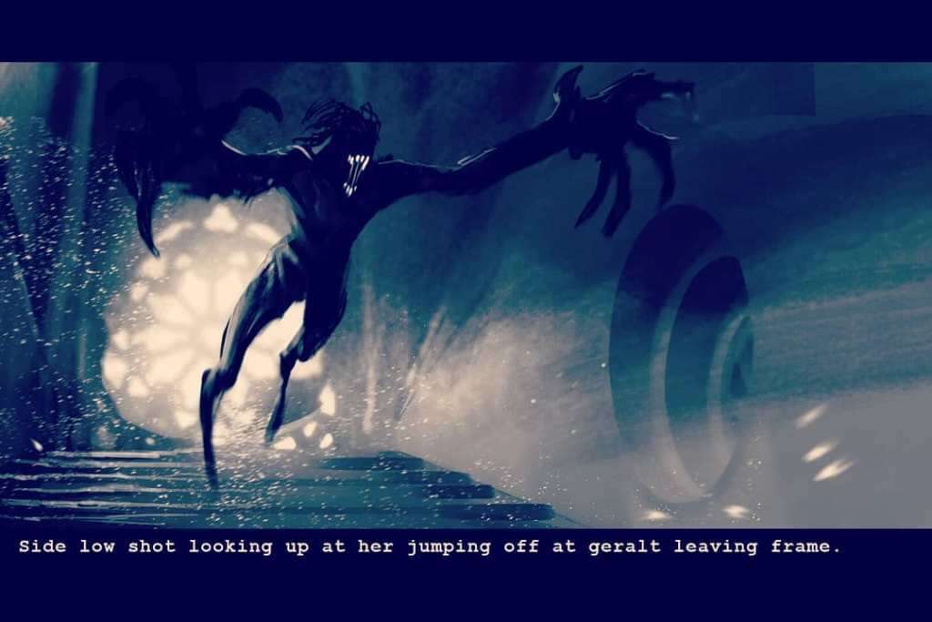 Zobaczcie storyboard walki Wiedźmina ze strzygą