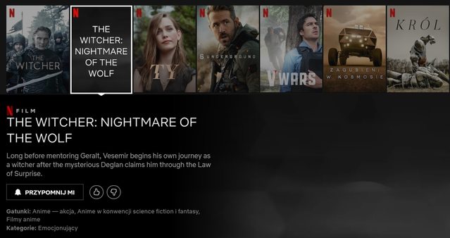 Animowany film o Wiedźminie nie opowie historii Geralta