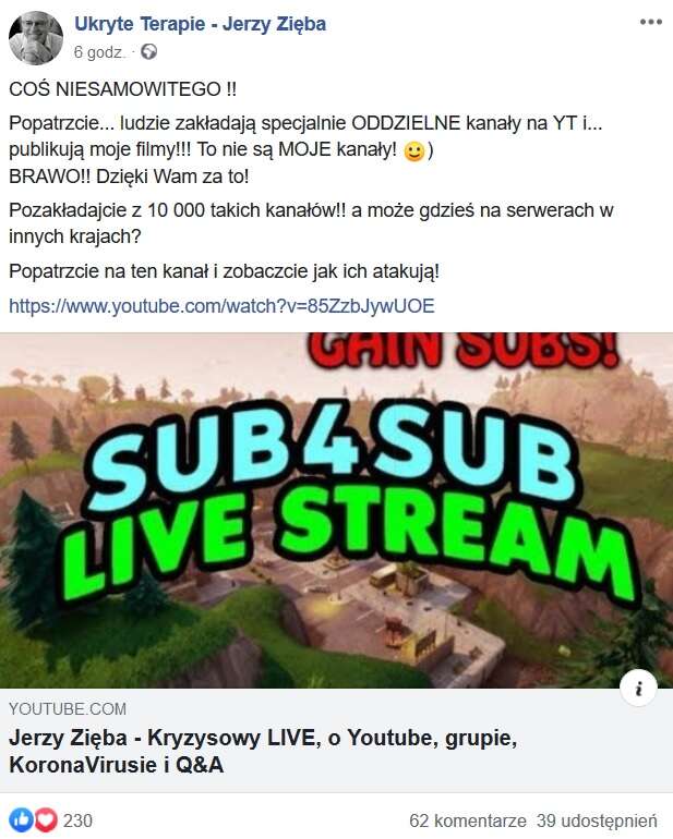 Jerzy Zięba wraca na YouTube