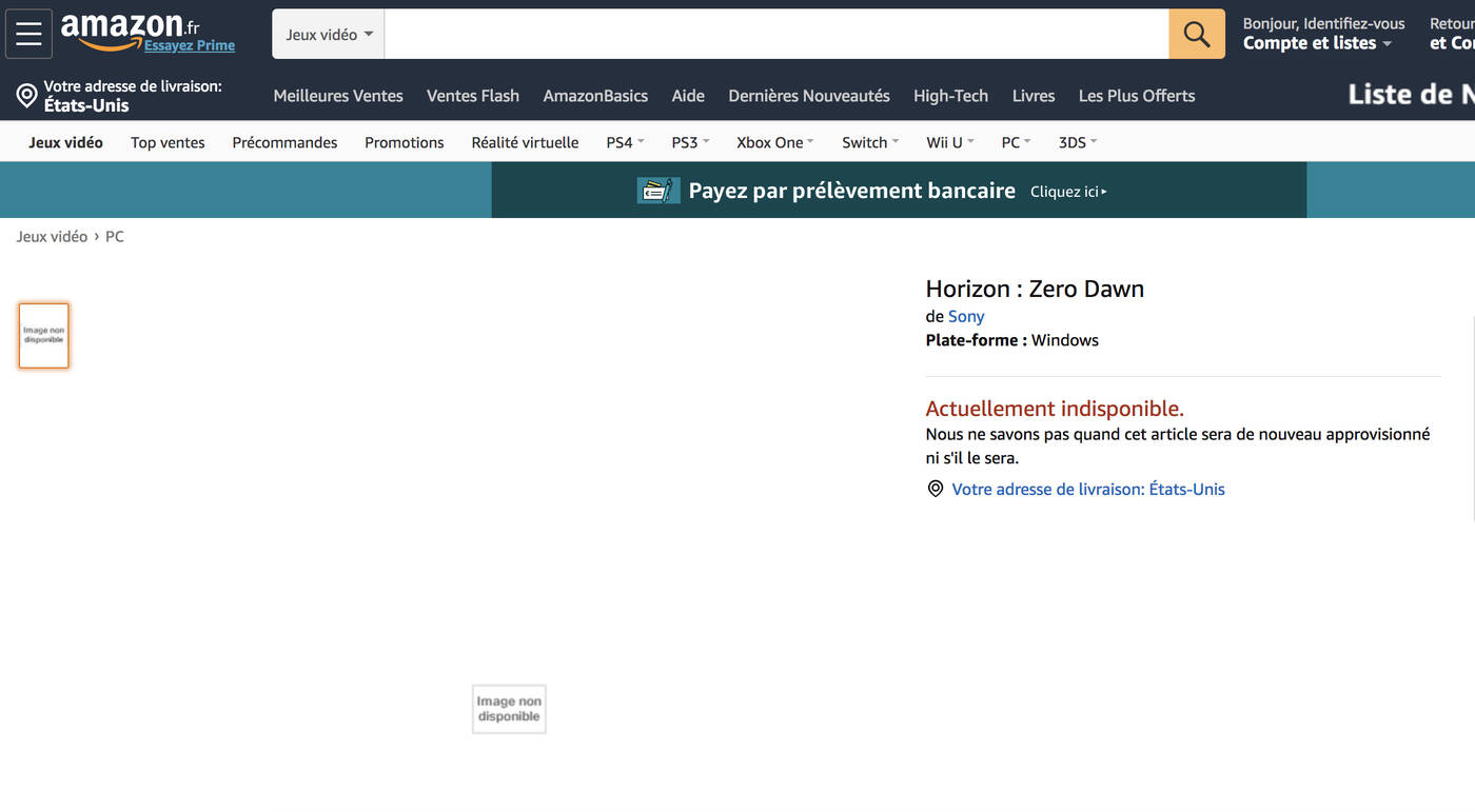 Horizon: Zero Dawn na PC potwierdzony przez sklep wysyłkowy