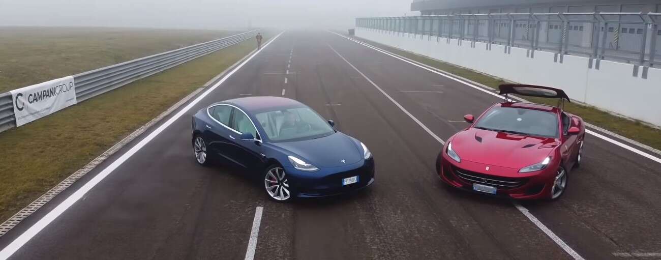 Tesla Model 3, Model 3 Performance, Portofino, Ferrari Portofino