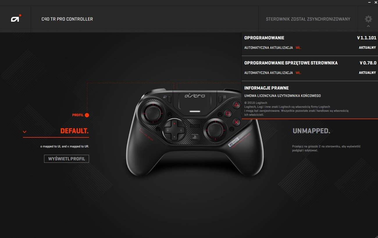 Test kontrolera Astro C40