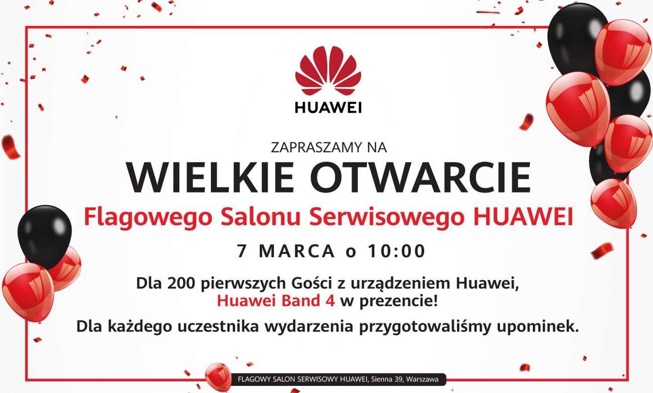 Huawei stawia na serwis i edukację. Do tego rozdaje opaski za darmo