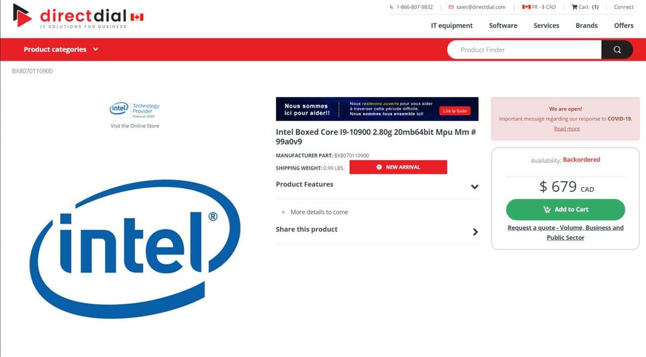 10 generacja Intel, ceny 10 generacji Intel