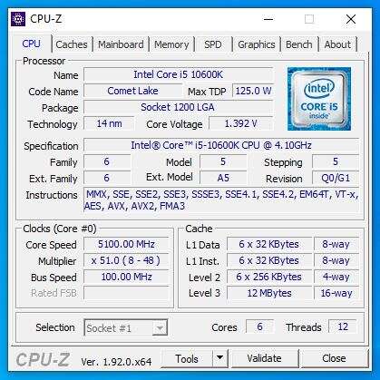 Test procesora Intel Core i5-10600K