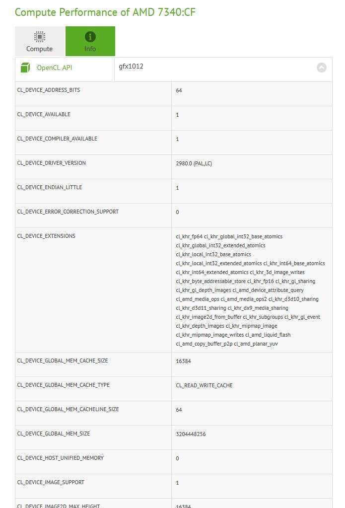 geekbench AMD Radeon RX 5300, specyfikacja AMD Radeon RX 5300