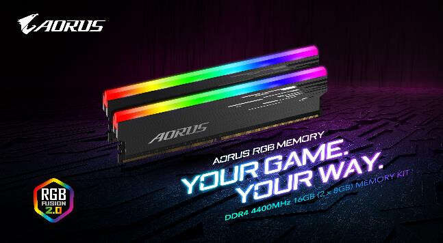 pamięci AORUS RGB Memory DDR4-4400 MHz 16GB, wygląd AORUS RGB Memory DDR4-4400 MHz 16GB
