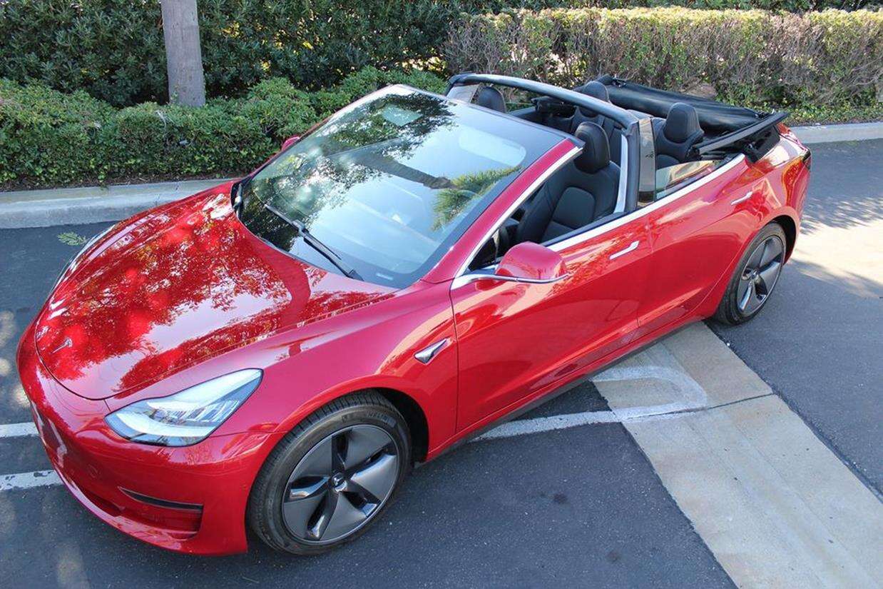 kabriolet Model 3, Tesla Model 3, Model 3 w kabriolecie, przerobienie Modelu 3 kabriolet
