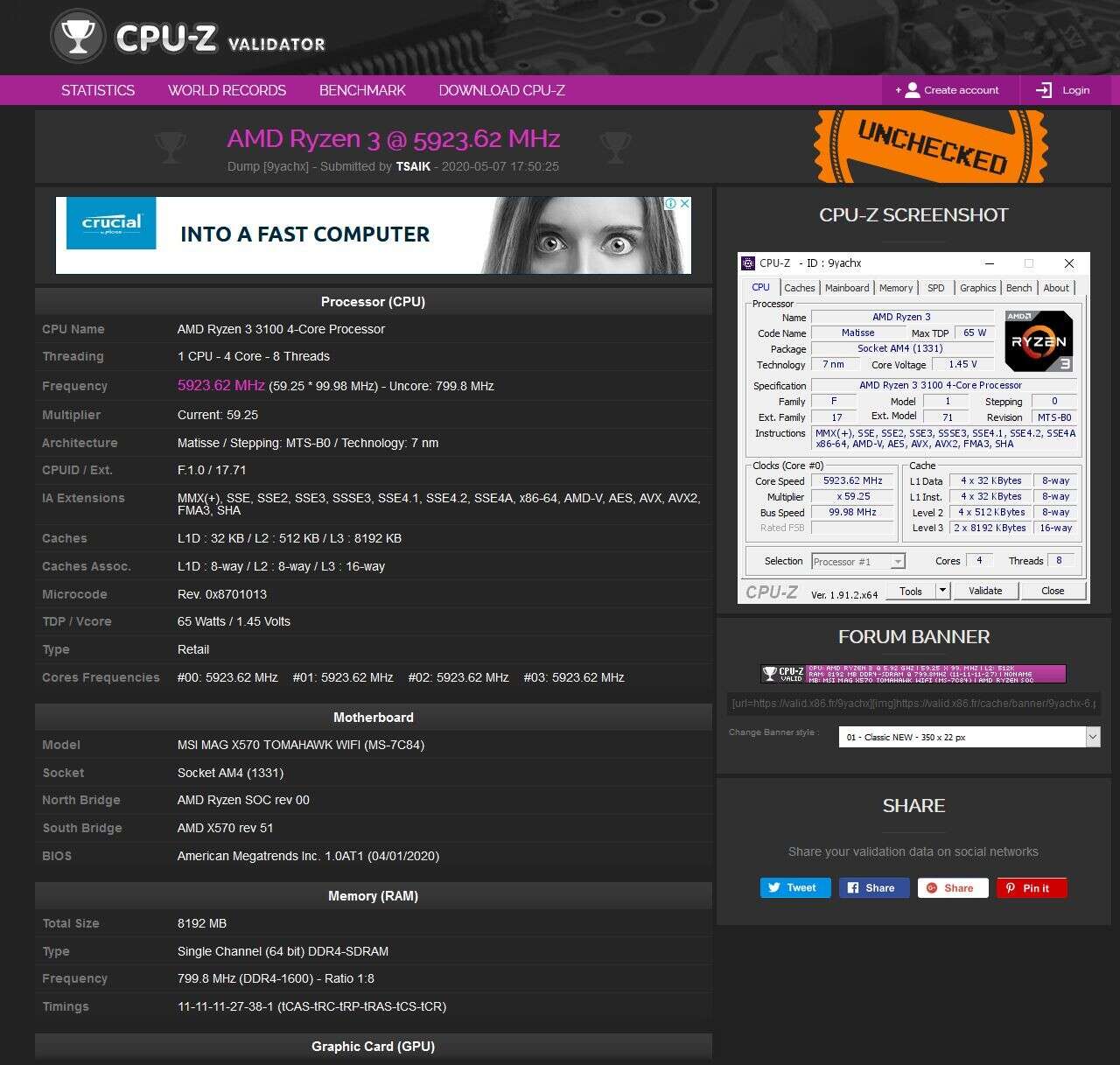 AMD Ryzen 3 3100 , podkręcanie AMD Ryzen 3 3100
