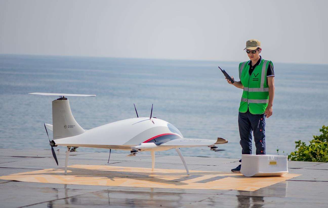 dron dostawczy, dron Manta Ray, dron inspirowany płaszczką, dron VTOl