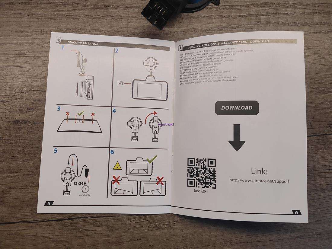 Test wideorejestratora CarForce A300