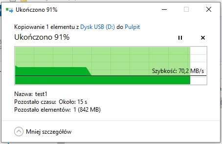 Test pendrive Sandisk Ultra Dual Drive Luxe USB Type-C 128 GB
