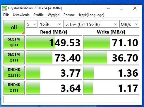 Test pendrive Sandisk Ultra Dual Drive Luxe USB Type-C 128 GB