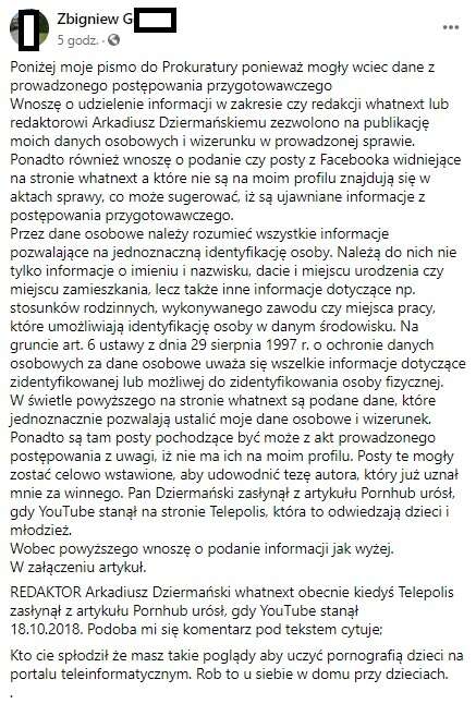 Obrona oskarżonego antykomórkowca pokazuje skalę hejtu w Internecie