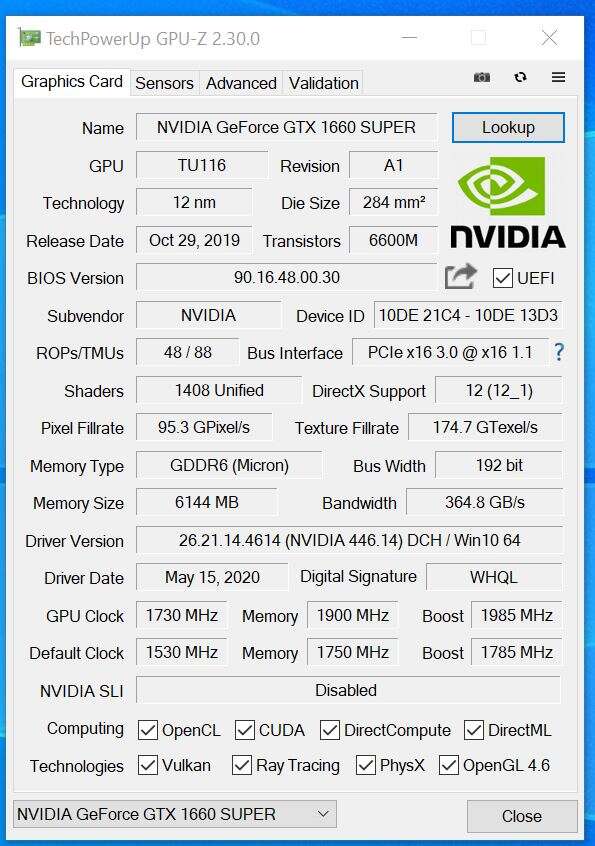 Test Inno3D GeForce GTX 1660 SUPER Twin X2