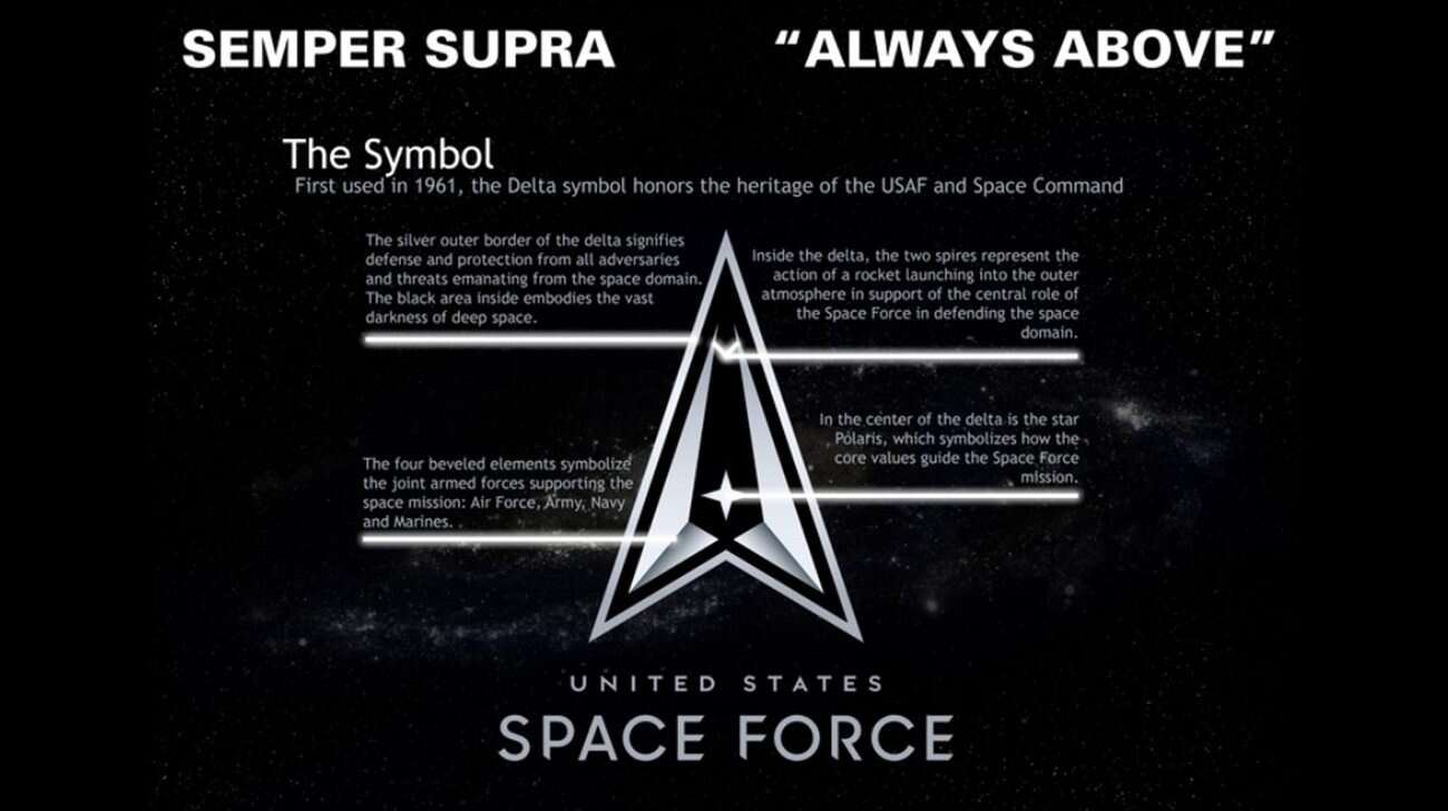 Oto logo i motto Sił Kosmicznych USA