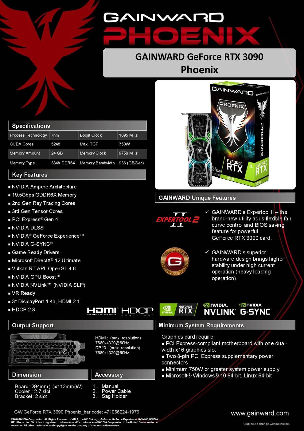 Gainward potwierdza karty GeForce RTX 3090 i RTX 3080 Phoenix