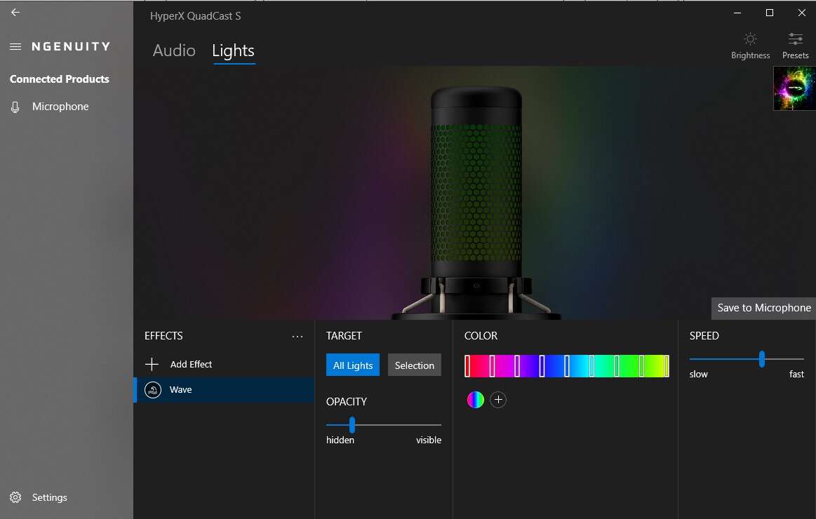 Test mikrofonu HyperX QuadCast S